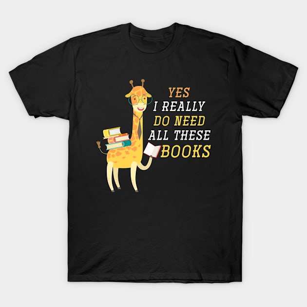 Geeky Bookworm Giraffe T-Shirt by shirtsyoulike